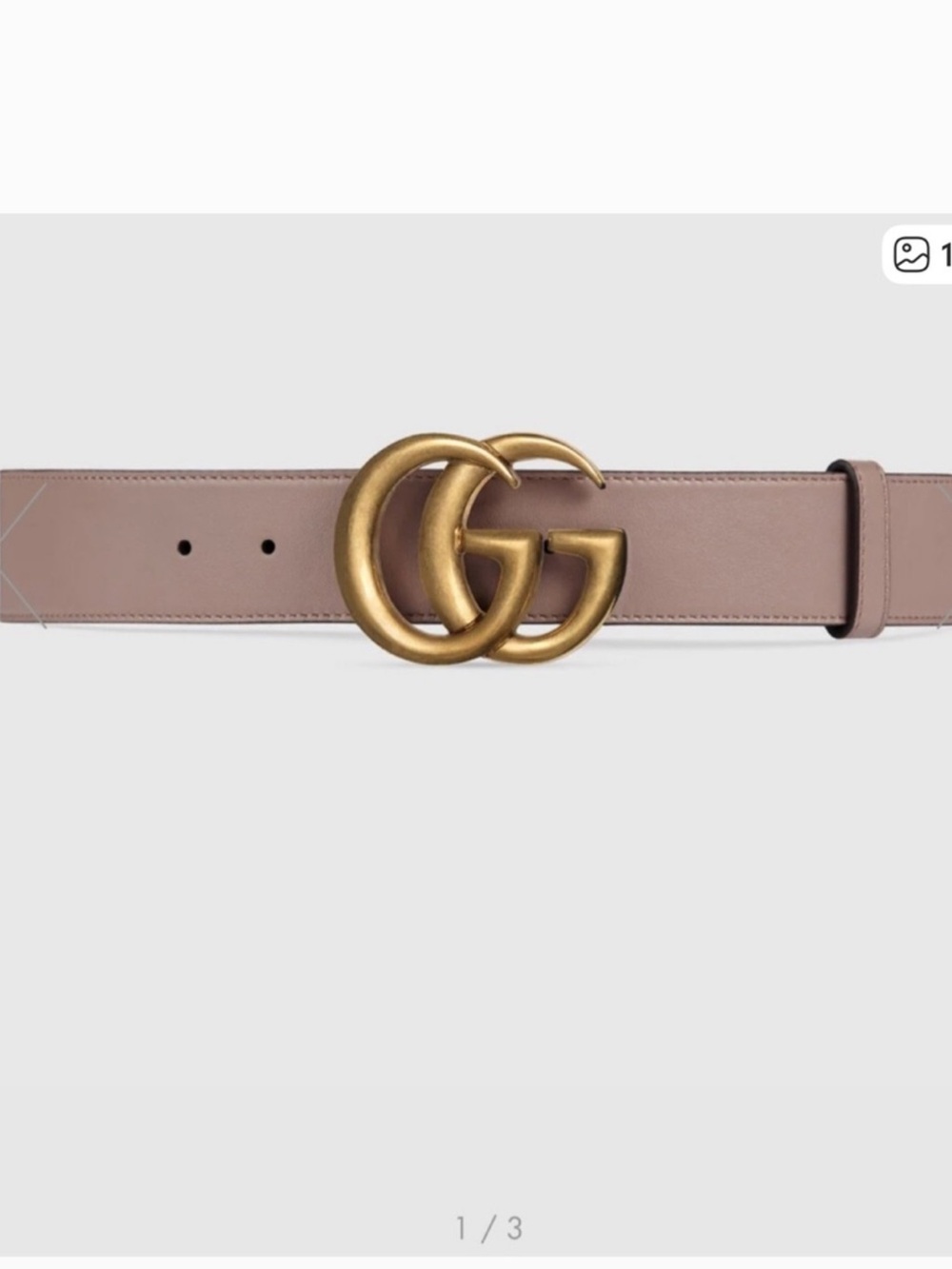 Gucci Double G Porcelain Rose gold Belt